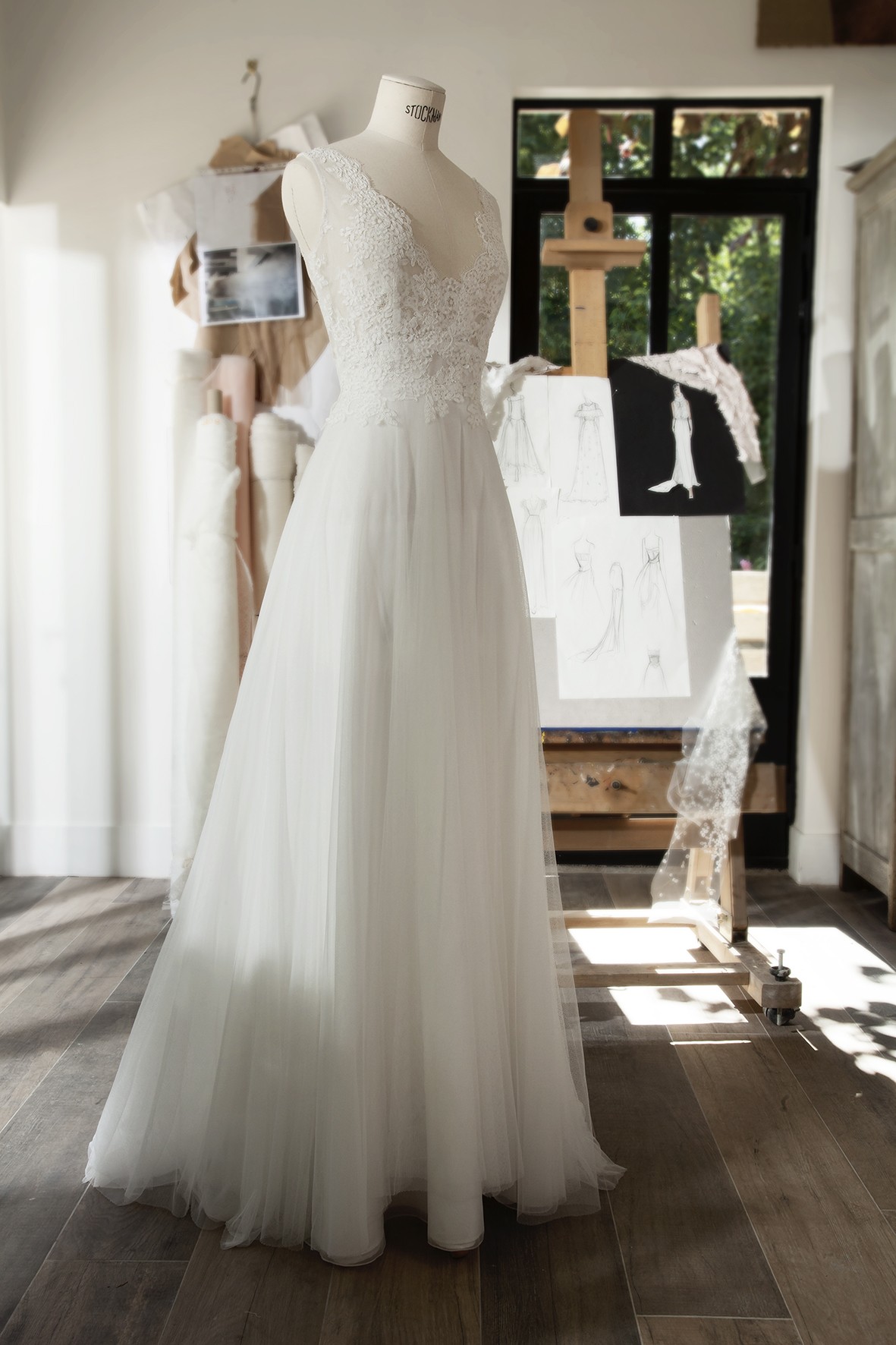 CACHOU - Robe de mariée en dentelle et tulle bobin - Cymbeline Collection 2018
