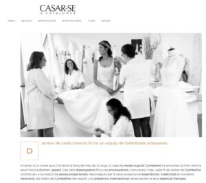 Article de Casar-se a Catalunya sur l'atelier de robes de mariée Cymbeline