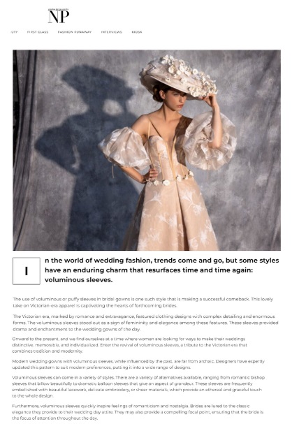 Article de NP Magazine sur les robes de mariée
