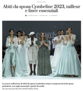 Article sur le défilé de robes de mariée Cymbeline