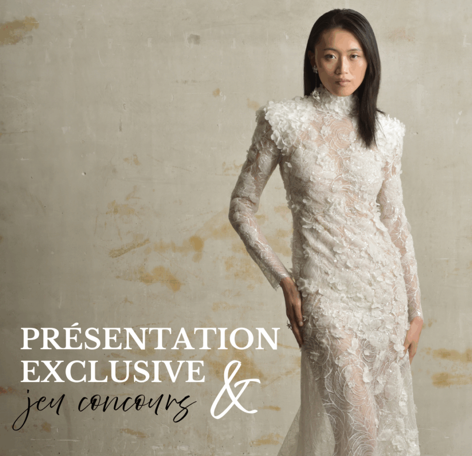 femme dans une robe de mariée sirène brillante