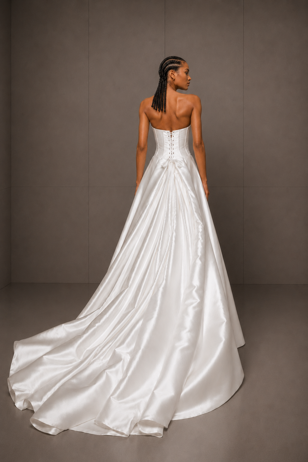 BUSTIER CARACAS - JUPE CANDIDE femme dans une robe de mariée princesse élégante en mikado