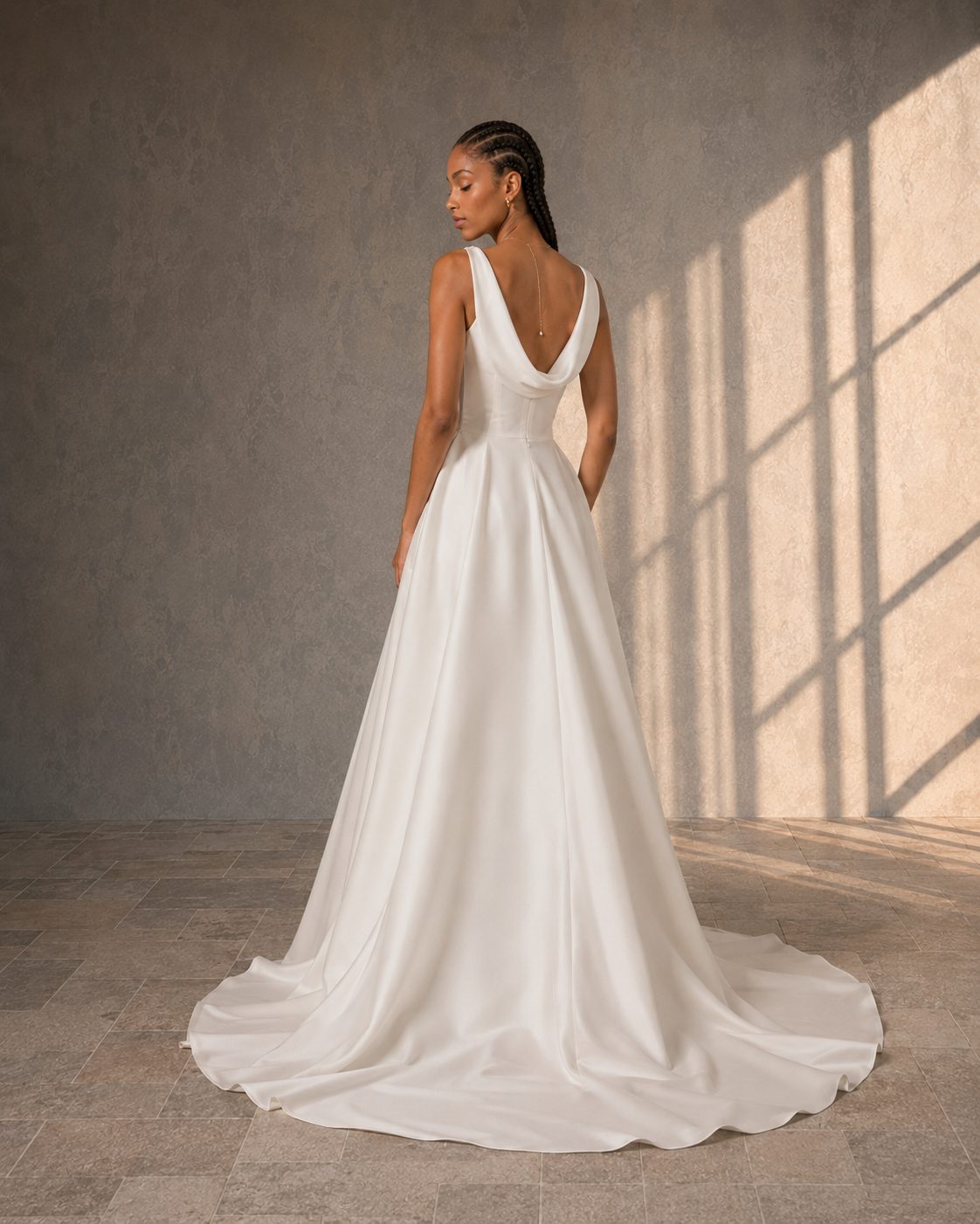 CLARISSE - SURJUPE CLAUDIE femme dans une robe de mariée sirène glamour et sa surjupe assortie