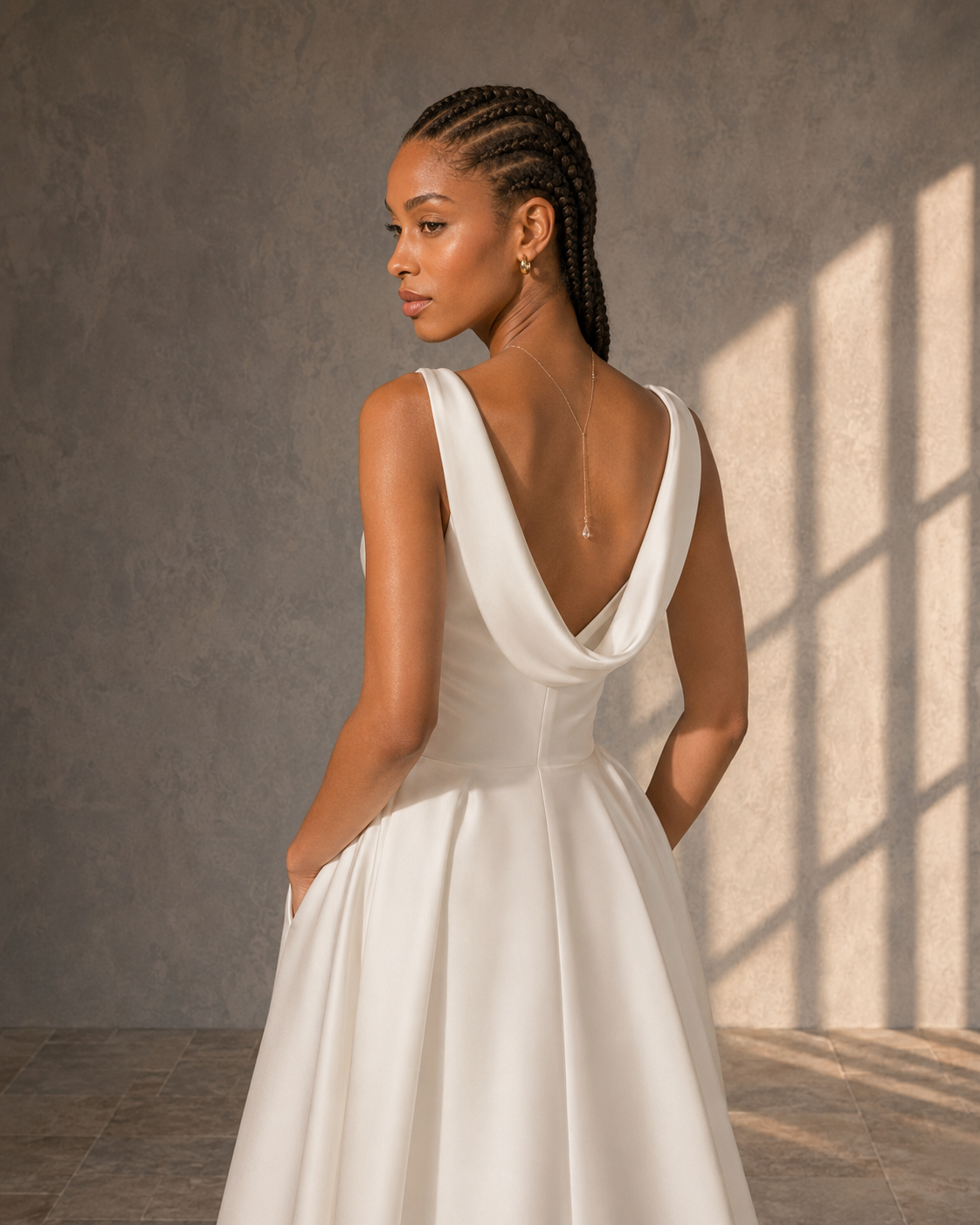 CLARISSE - SURJUPE CLAUDIE femme dans une robe de mariée sirène glamour et sa surjupe assortie