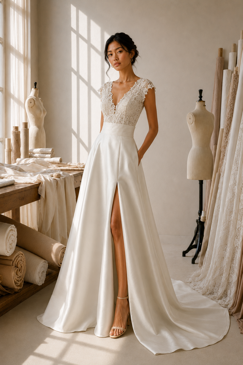 CANNES femme dans une robe de mariée princesse élégante