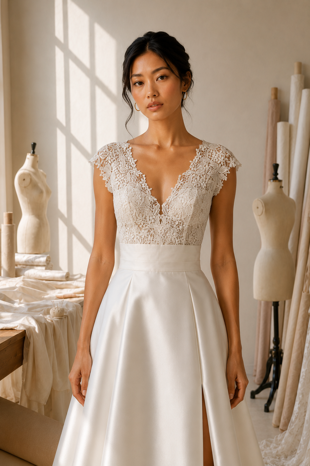 CANNES femme dans une robe de mariée princesse élégante