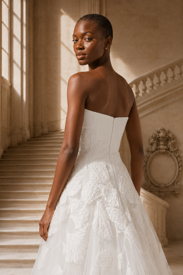 femme dans une robe de mariée princesse dans un château