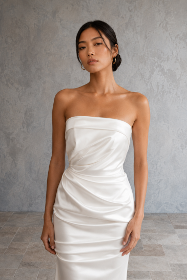 femme dans une robe de mariée sirène glamour