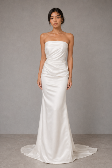 femme dans une robe de mariée sirène glamour