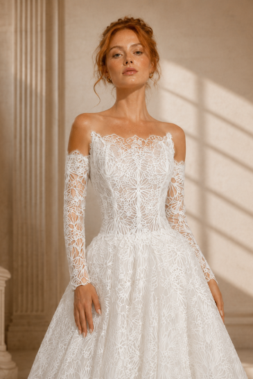femme dans une robe de mariée princesse dans un château