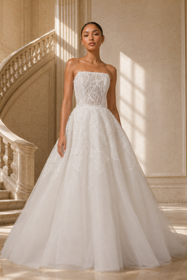 femme dans une robe de mariée princesse dans un château