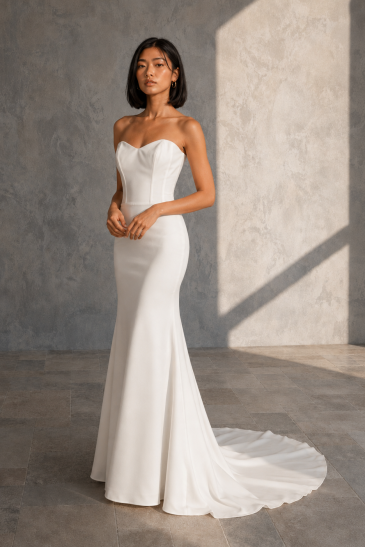 femme dans une robe de mariée sirène glamour