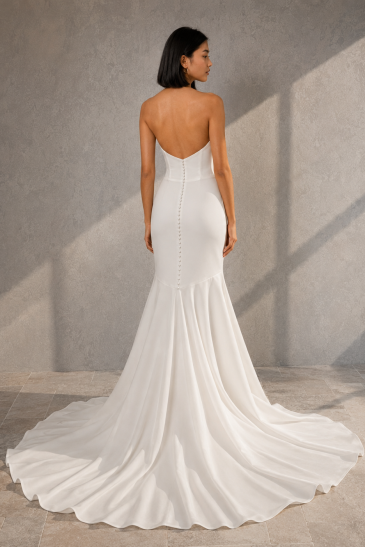 femme dans une robe de mariée sirène glamour