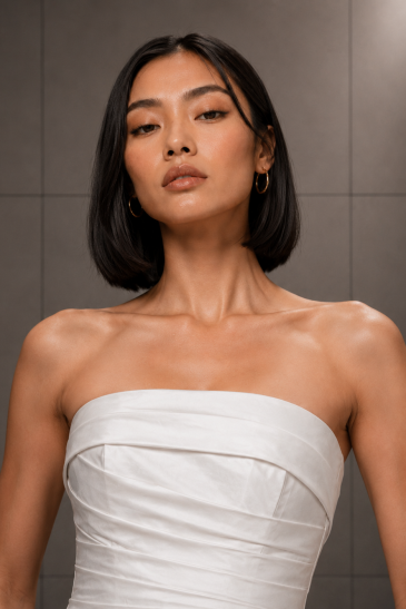 femme dans une robe de mariée sirène glamour