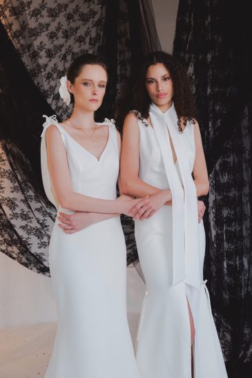 femmes dans des robes de mariée sirène élégante et glamour