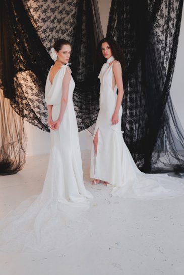 femmes dans des robes de mariée sirène élégante et glamour