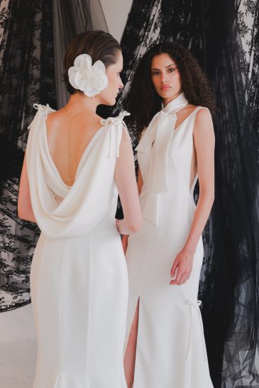 femmes dans des robes de mariée sirène élégante et glamour