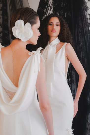 femmes dans des robes de mariée sirène élégante et glamour