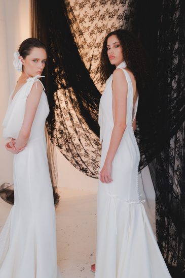 femmes dans des robes de mariée sirène élégante et glamour