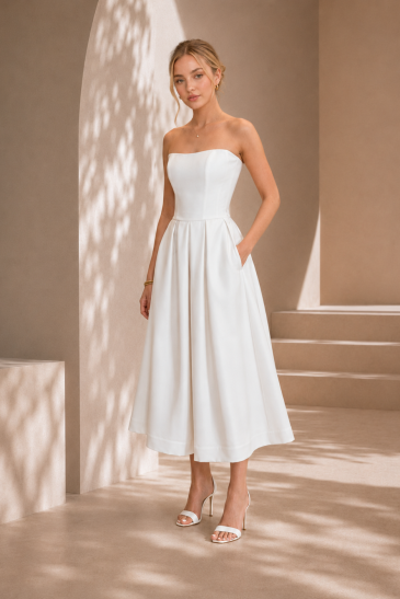 femme dans un ensemble de mariée pantalon original pour un mariage civil